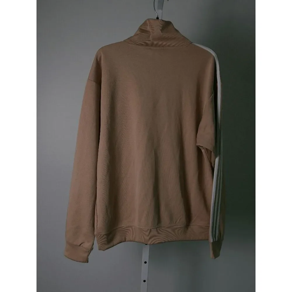 Adidas Men's Funnel neck Quarter Zip Track Top Beige S